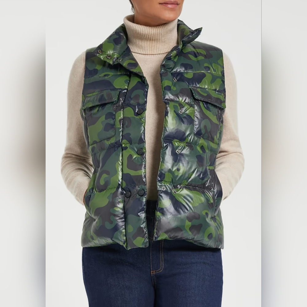 Anatomie Printed Fallon Vest Cheetahflage/Army Green